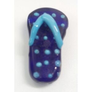 BUNDLE ONLY Glass 1.75 x 7/8” Flip Flop Shoe Pendant for Necklace Blue Vintage